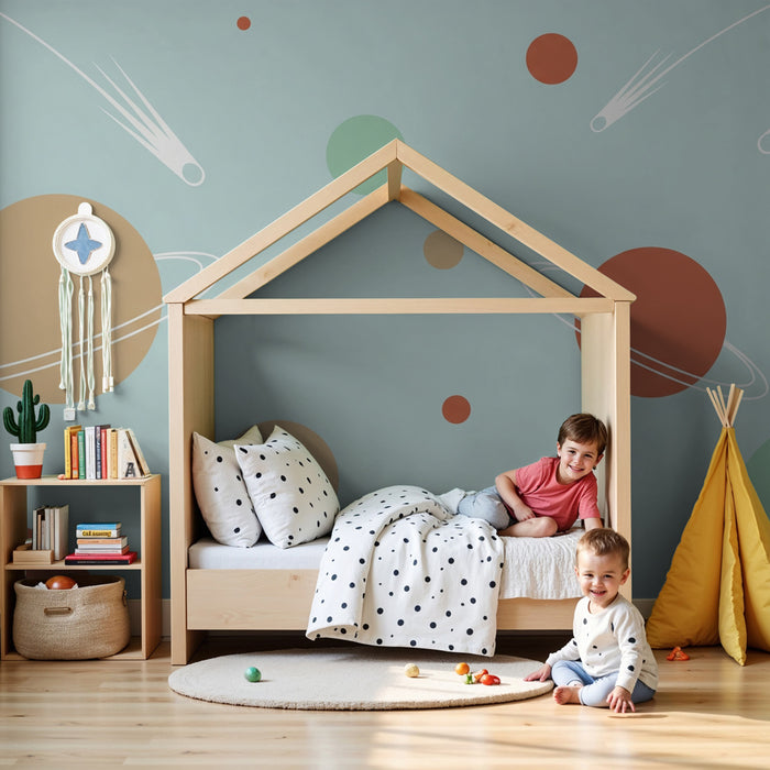 Kinderzimmer Tapete | Bunte Welt und Planeten