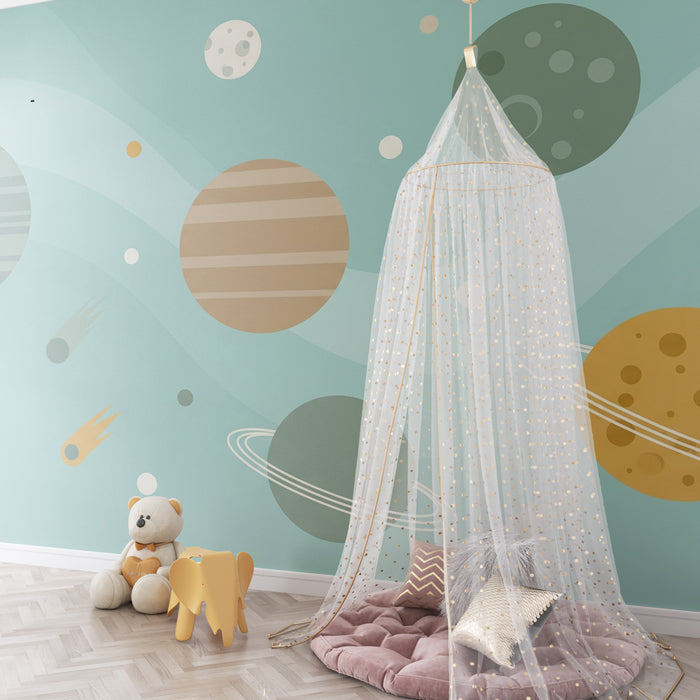 Kinderzimmer Tapete | Bunte Universen und verspielte Planeten