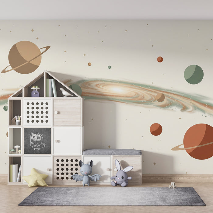 Kinderzimmer Tapete | Universum der Planeten und Galaxien