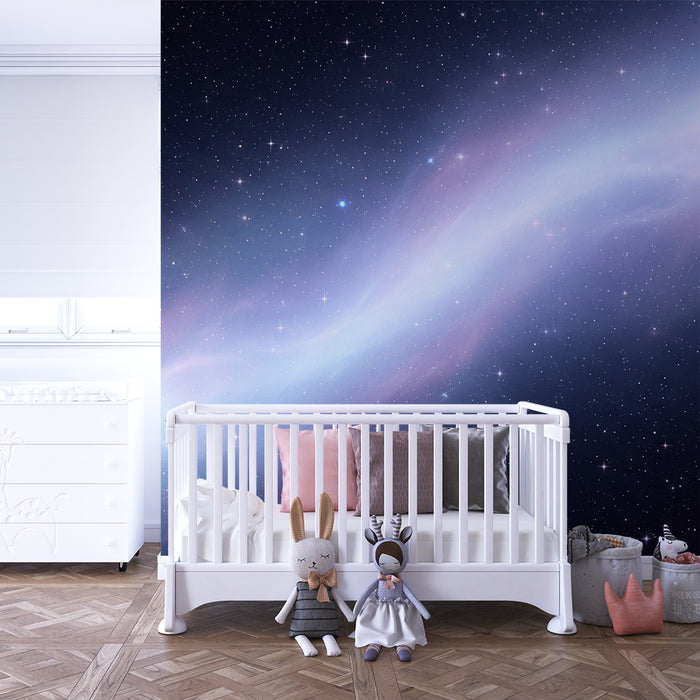 Papel de parede criança | Univers stelar cu nebuloase colorate