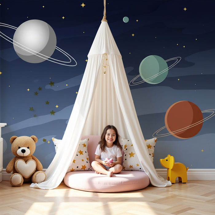 Papel pintado infantil | Universo fascinante de planetas