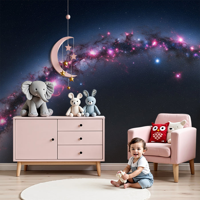 Kids' Room Wallpaper | Galactic Universe with Twinkling Stars