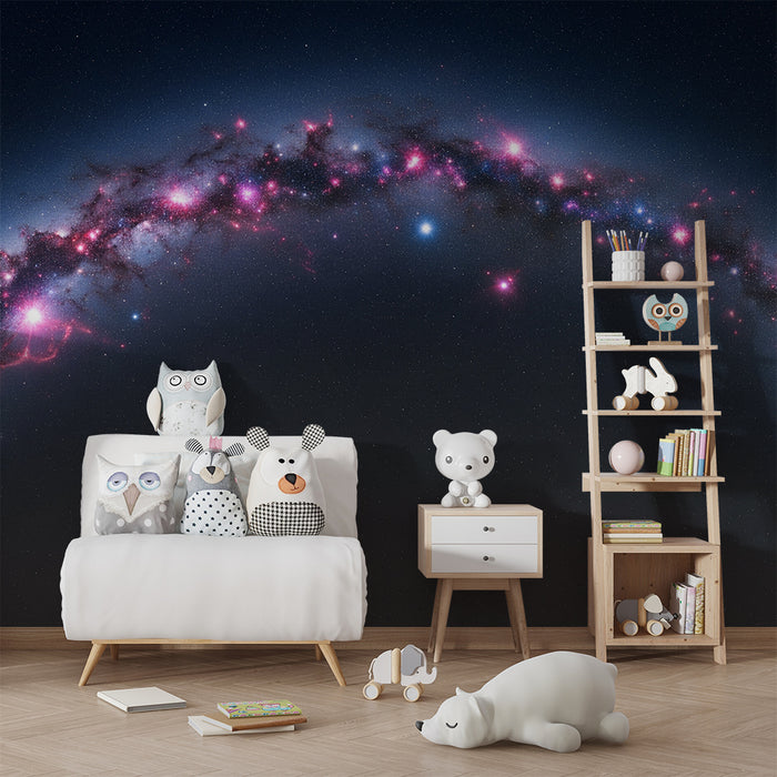 Kids' Room Wallpaper | Galactic Universe with Twinkling Stars