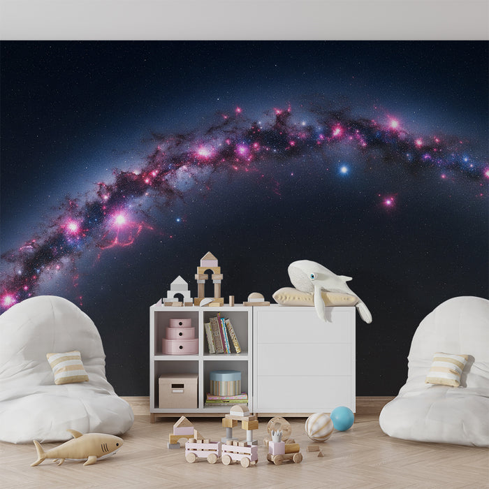 Kids' Room Wallpaper | Galactic Universe with Twinkling Stars