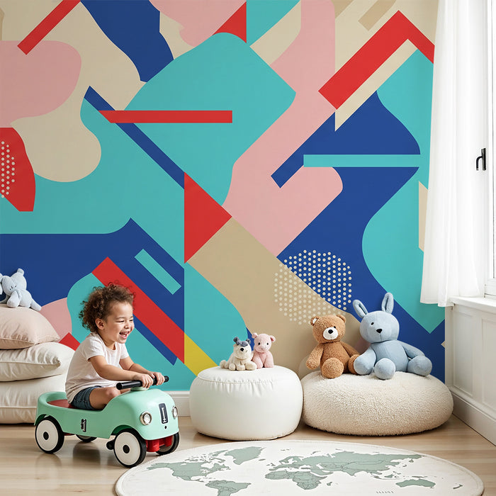 Children's bedroom wallpaper | Modern collection of colorful geometric patterns