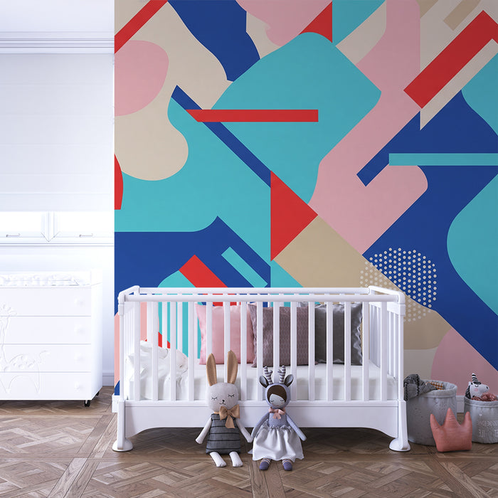 Children's bedroom wallpaper | Modern collection of colorful geometric patterns
