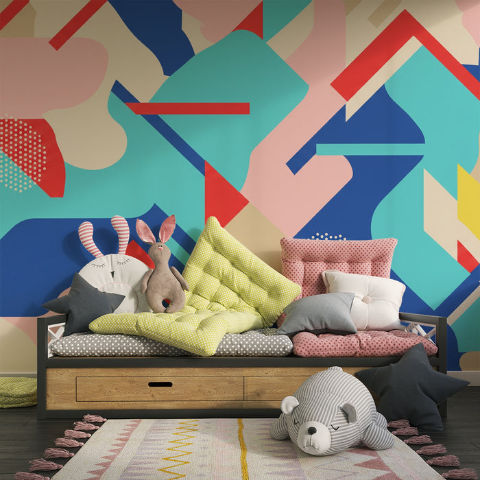 Children's bedroom wallpaper | Modern collection of colorful geometric patterns