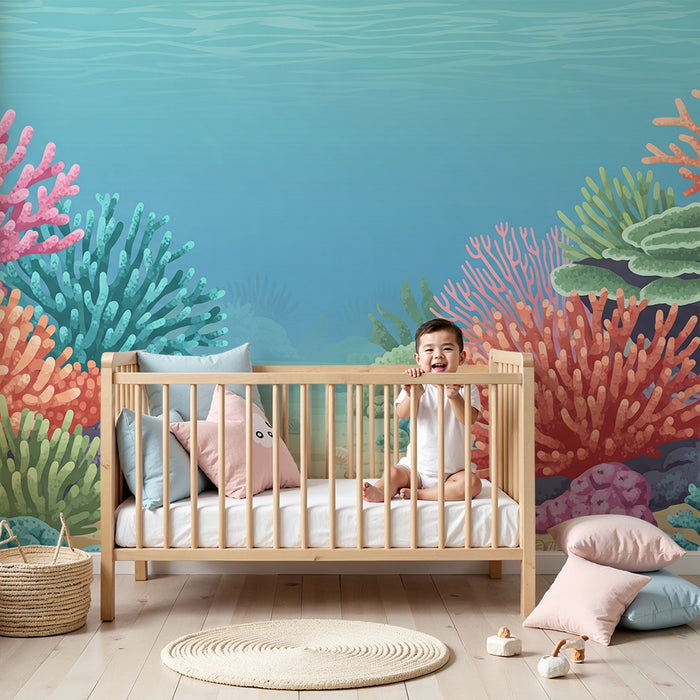 Kids room wallpaper | Colorful underwater world