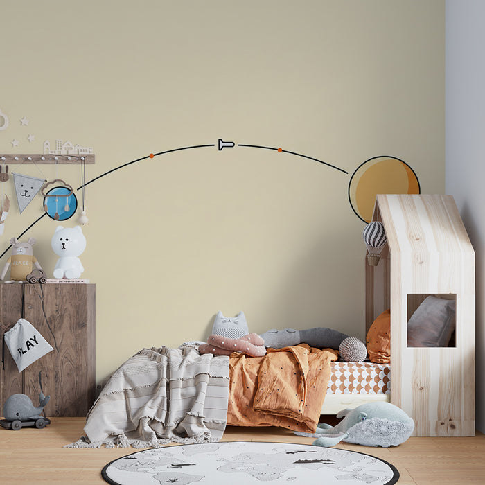 Papier peint chambre enfant | Univers spatial avec planètes colorées