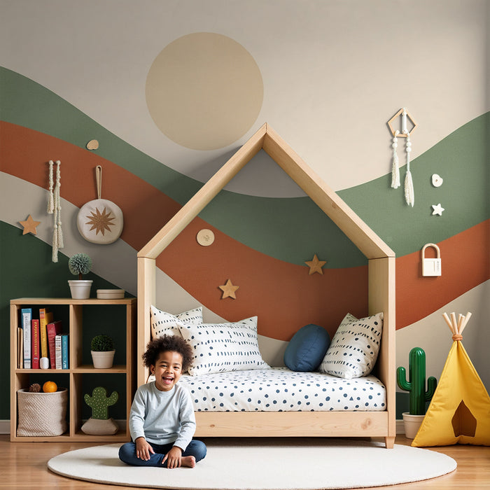 Tapety dla dzieci | Delikatne fale i kojące słońce