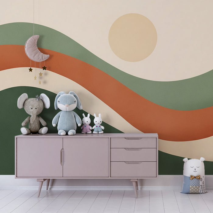 Tapety dla dzieci | Delikatne fale i kojące słońce