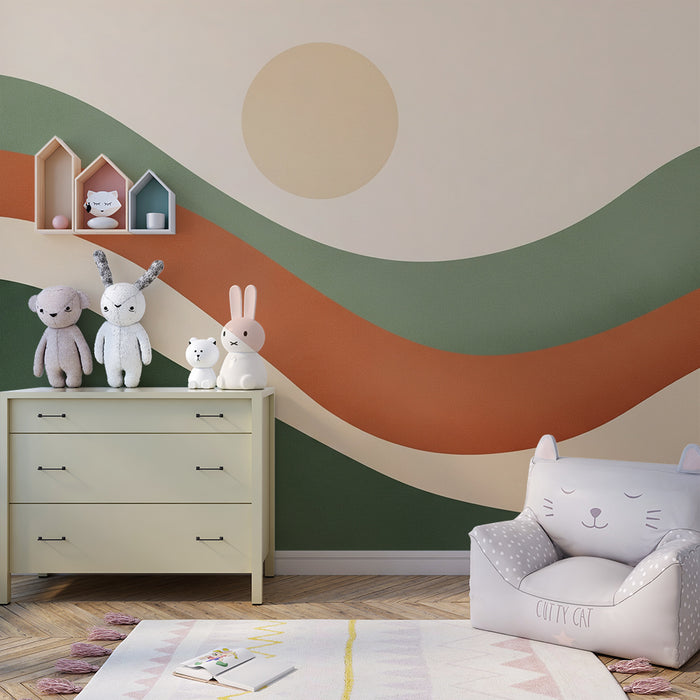 Tapety dla dzieci | Delikatne fale i kojące słońce