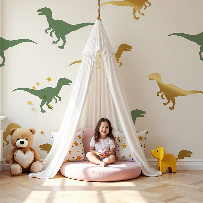 Gyermekszoba tapéta | Két árnyalatú velociraptor