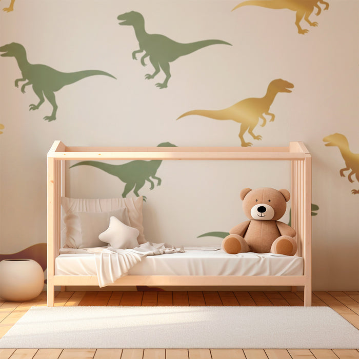 Gyermekszoba tapéta | Két árnyalatú velociraptor