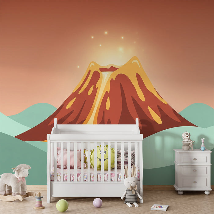 Detská izba tapeta | Vulkán a zlatá lava