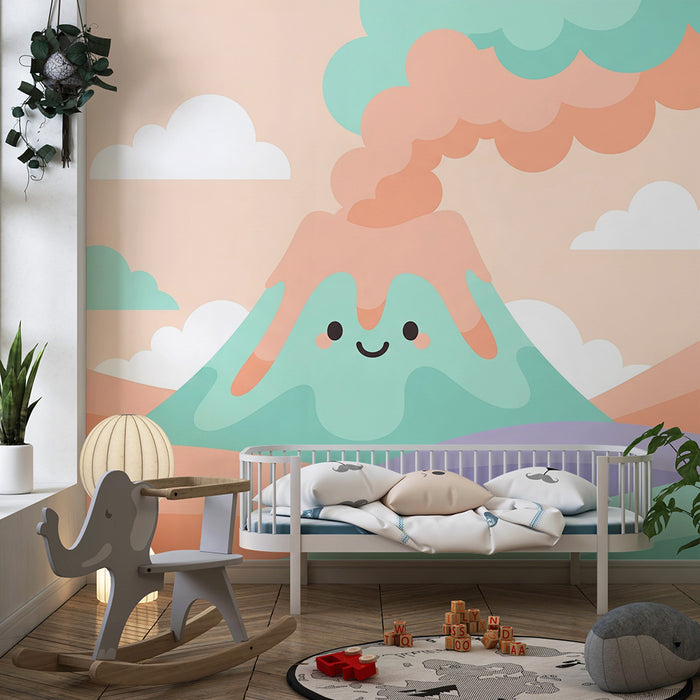 Barntapet | Glada vulkaner och pastelllandskap