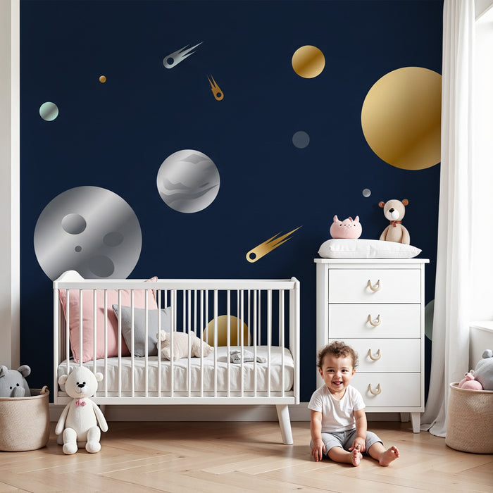 Kinderzimmer Tapete | Interstellare Reise zu den Sternen