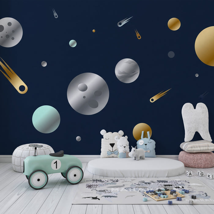Kinderzimmer Tapete | Interstellare Reise zu den Sternen