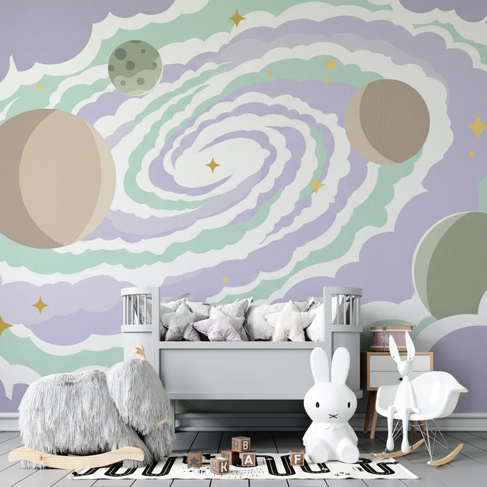 Kinderzimmer Tapete | Interstellare Reise im Weltraum