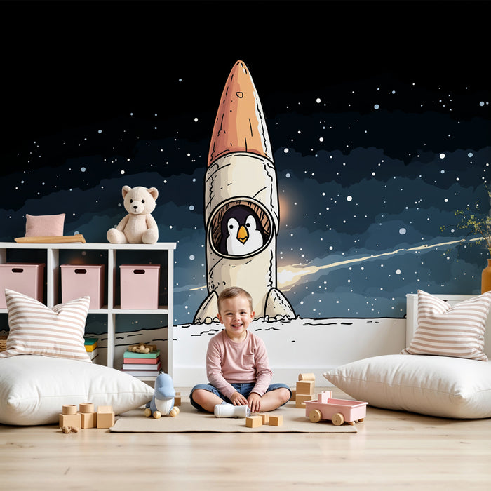 Barntapet | Rymdresa med en astronautpingvin