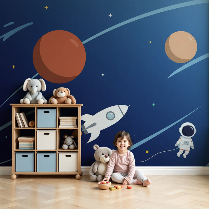 Kinderzimmer Tapete | Weltraumreise und interstellares Abenteuer