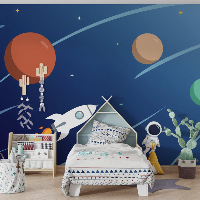 Kinderzimmer Tapete | Weltraumreise und interstellares Abenteuer