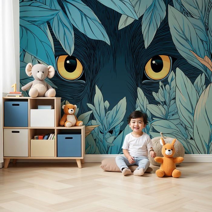 Kids room wallpaper | Misteriozne oči živali v džungli