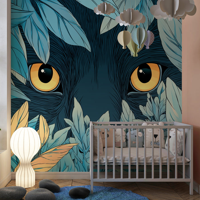 Kids room wallpaper | Misteriozne oči živali v džungli