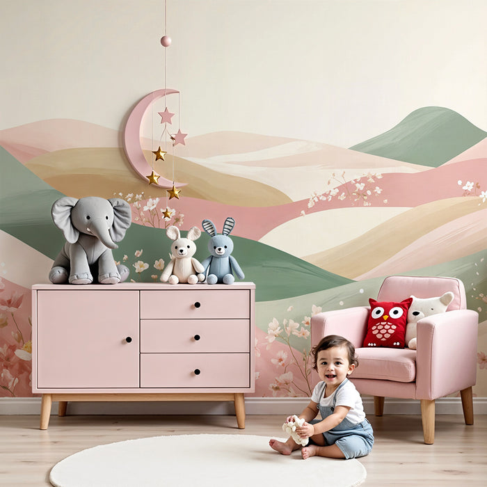 Tapeta krajolik u pastelnim bojama | Cvjetna nježnost i umirujuće nijanse