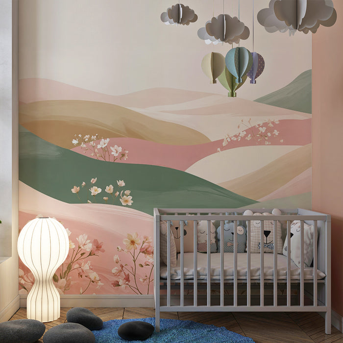 Tapeta krajolik u pastelnim bojama | Cvjetna nježnost i umirujuće nijanse