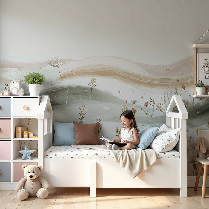 Tapet floral | Câmpuri de flori pastel