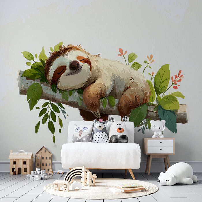 Tapeta leniwa | Urocze zwierzęta i żywy liść