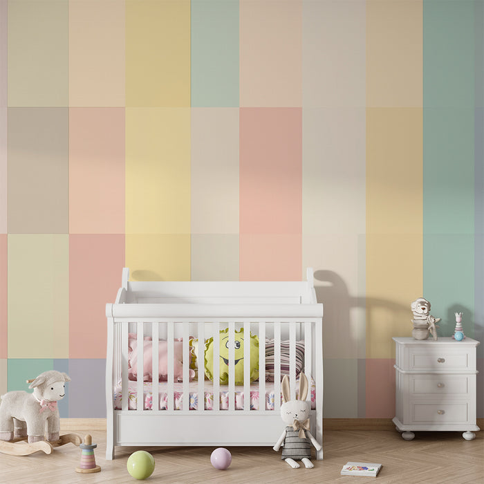 Carta da parati bambini | Motivo geometrico pastello