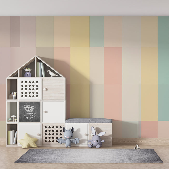 Carta da parati bambini | Motivo geometrico pastello