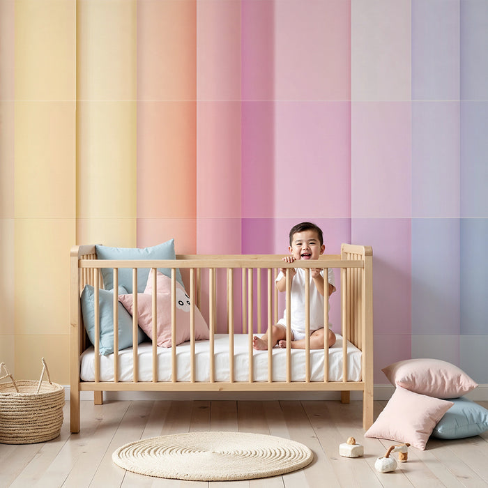 Papel pintado infantil | Degradado pastel arcoíris