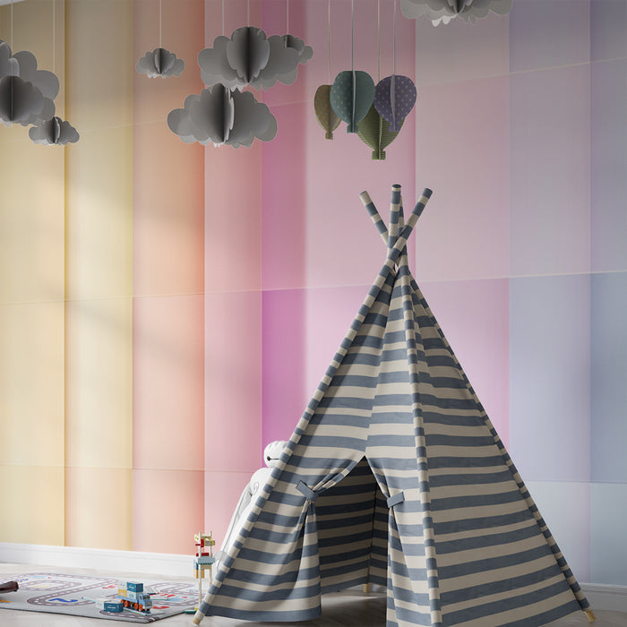 Papel pintado infantil | Degradado pastel arcoíris