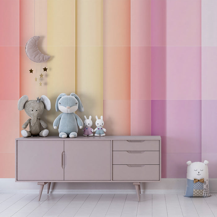 Papel pintado infantil | Degradado pastel arcoíris