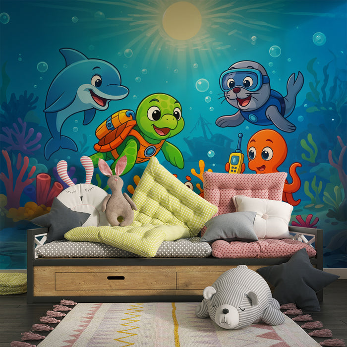 Paberi tapeet ookean | Värvilised mere seiklused