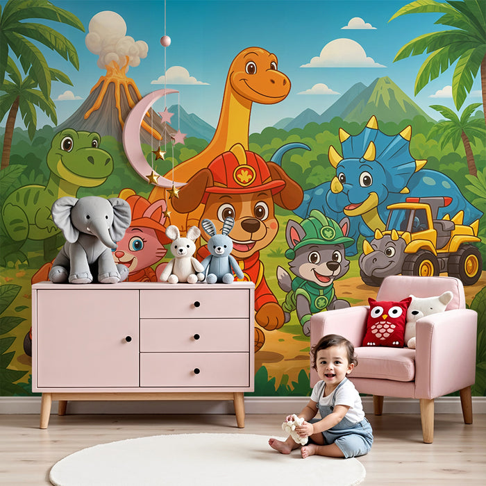 Tapete s dinosaur avantura | Prijatelji i vulkan