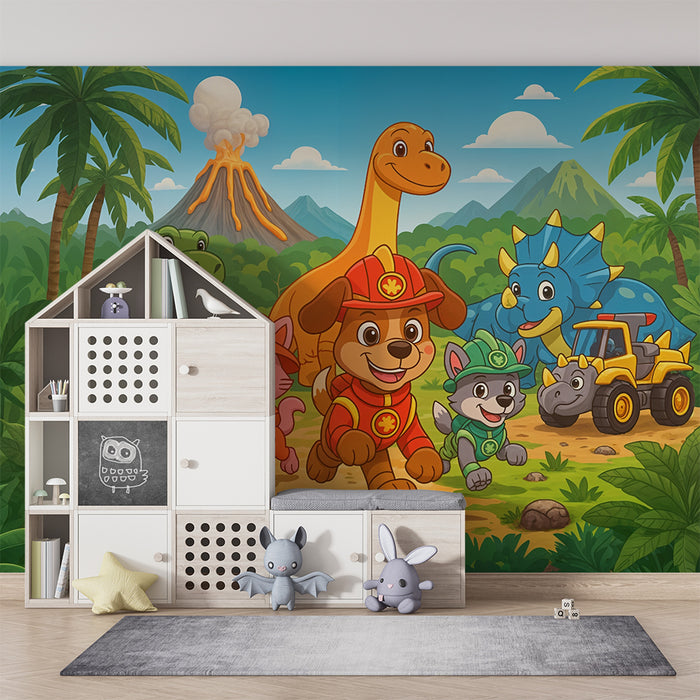 Tapete s dinosaur avantura | Prijatelji i vulkan