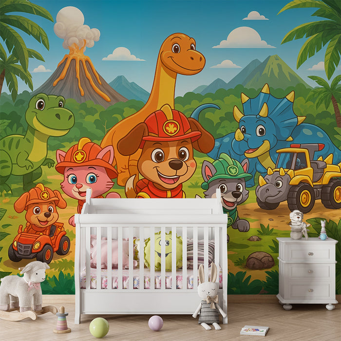 Tapete s dinosaur avantura | Prijatelji i vulkan