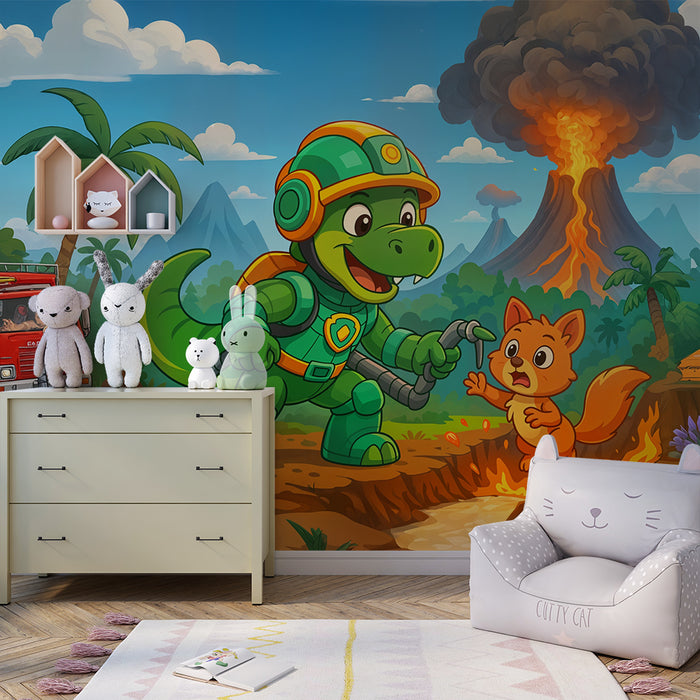 Dinosauří hasičský tapet | Sopečné dobrodružstvo pre deti