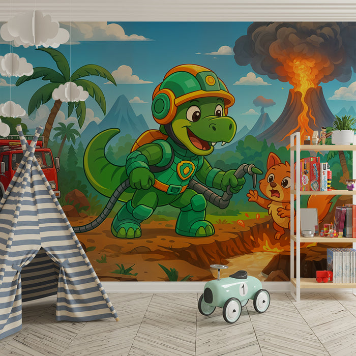 Dinosauří hasičský tapet | Sopečné dobrodružstvo pre deti