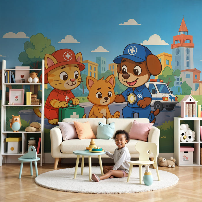 Χαρτί τοίχου ασθενοφόρο ζώα | Αστεία σκηνή έκτακτης ανάγκης