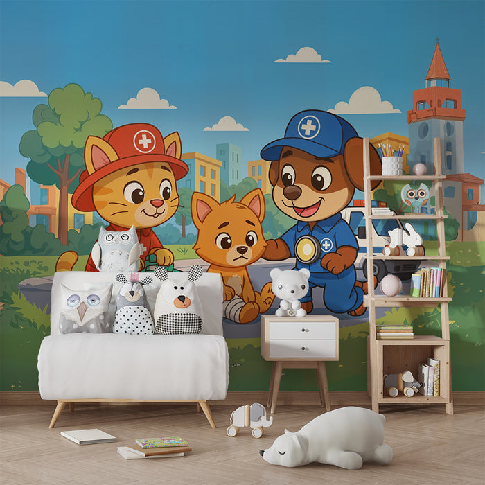 Χαρτί τοίχου ασθενοφόρο ζώα | Αστεία σκηνή έκτακτης ανάγκης