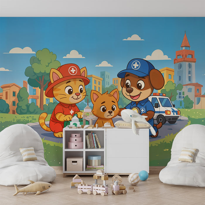 Χαρτί τοίχου ασθενοφόρο ζώα | Αστεία σκηνή έκτακτης ανάγκης