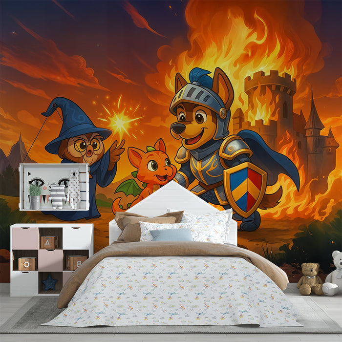 Papel de parede μαγική περιπέτεια | Σκύλος ιππότης και δράκος