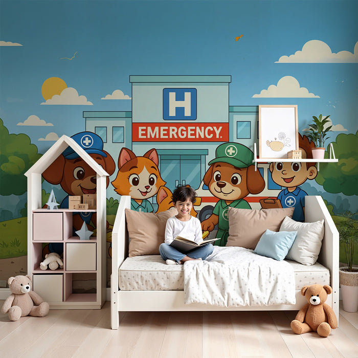 Kinderziekenhuis behang | Dierenavontuur