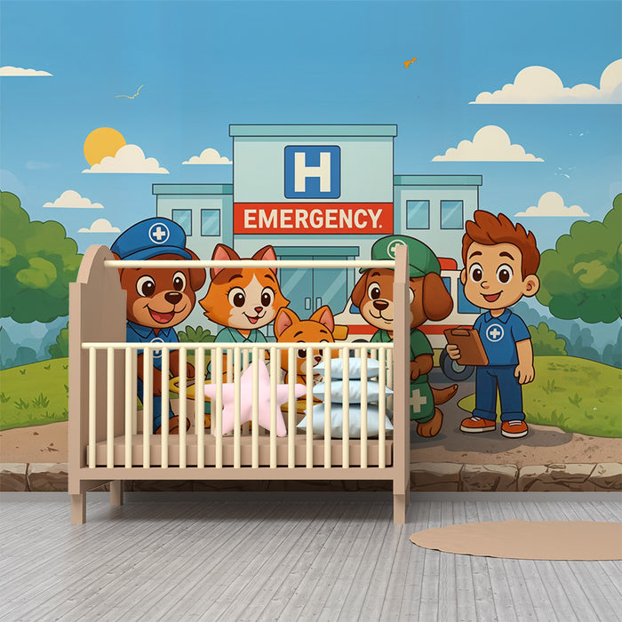 Kinderziekenhuis behang | Dierenavontuur