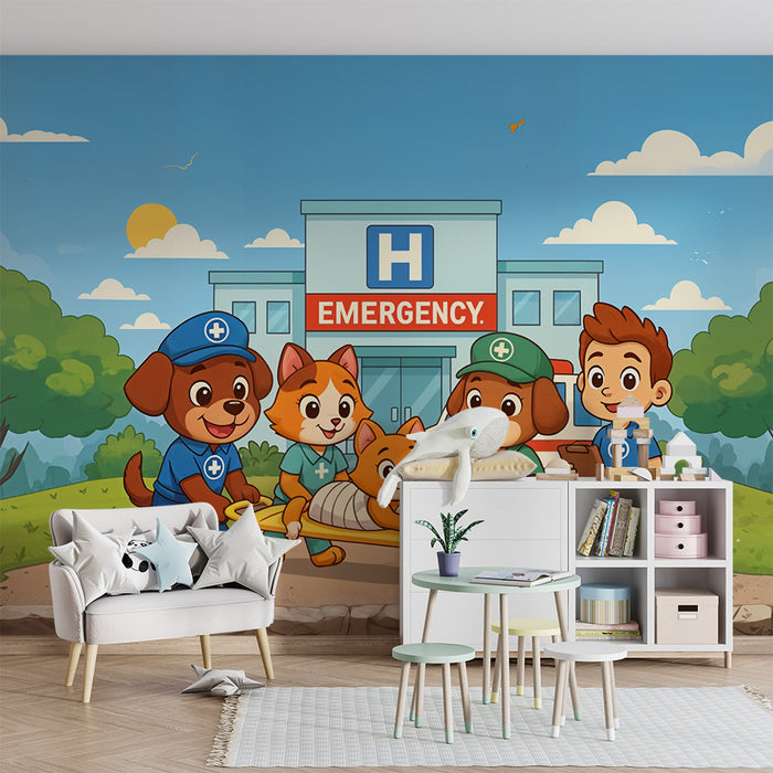 Kinderziekenhuis behang | Dierenavontuur